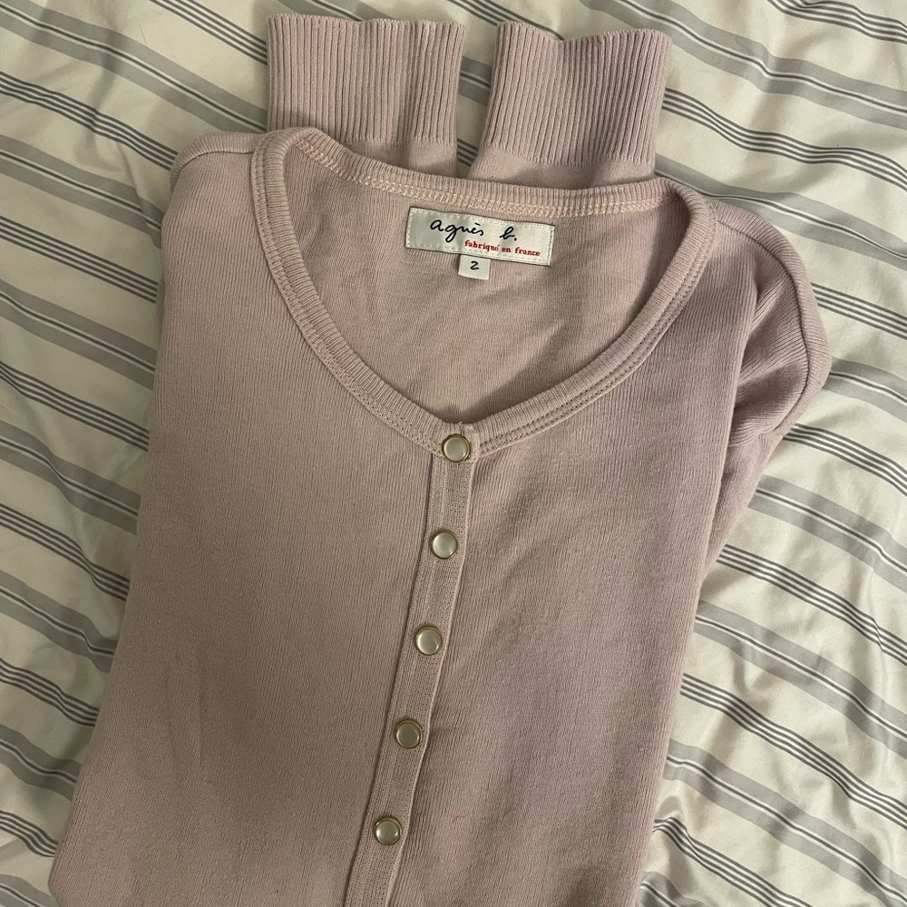 agnès b. lilac snap cardigan